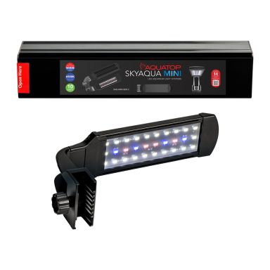 AQUATOP SkyAqua 10" MIni Clamp-On Aquarium LED Light (W/RGB) with Multi-mode Power Switch, SAQ-MINI